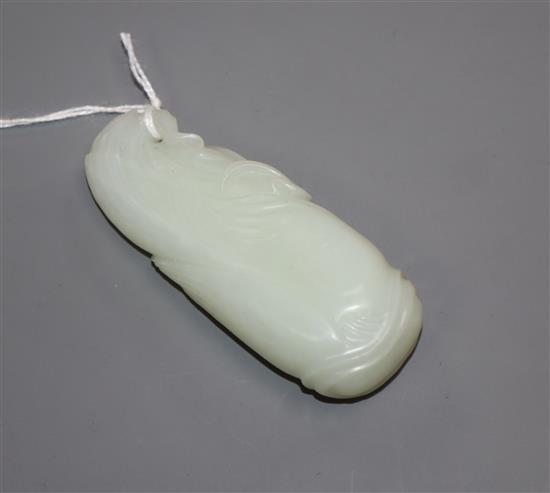 A Chinese white jade carving of corn